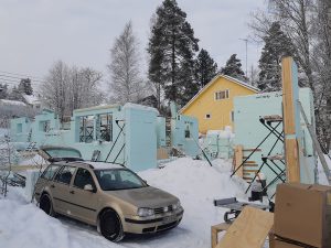Nurura-esiteharkot sopivat mainiosti talvirakentamiseen. passiivitalo, passiivikivitalo.